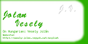 jolan vesely business card